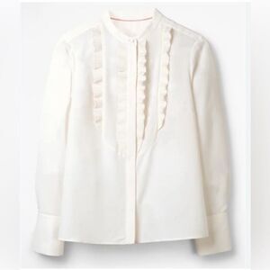 Boden Macie Ruffled Long Sleeve Blouse